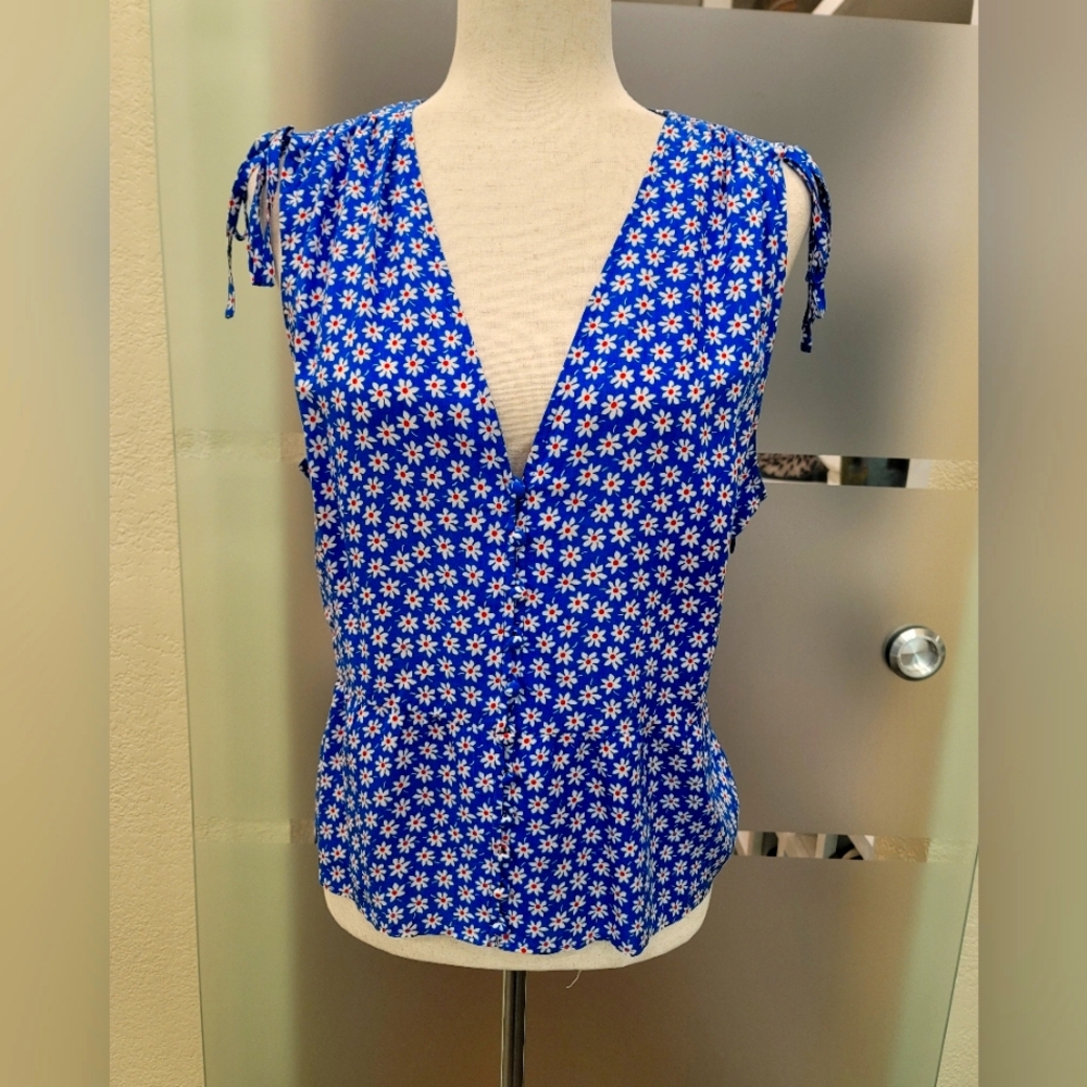 Madewell Blue Floral Blouse
